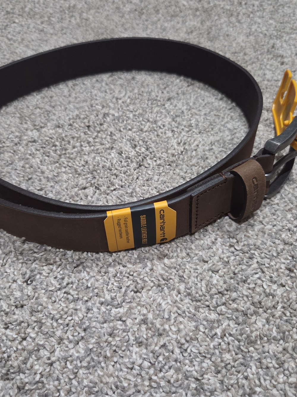 Carhartt Brown Saddle Leather Men's Work Belt Size 36 New